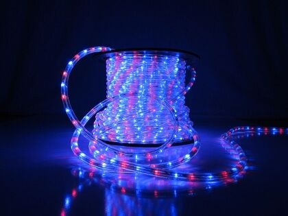 Дюралайт светодиодный 3W квадратный горизонтальный красно/синий 72LED