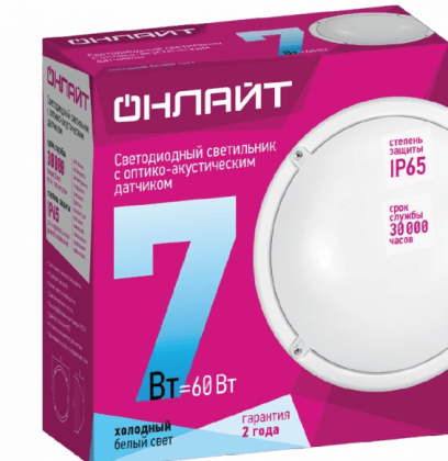 Светильник Онлайт 71 685 OBL-R1-7-4K-WH-IP65-LED