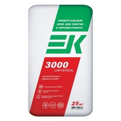 Клей для плитки и керамогранита ЕК3000 (5кг)