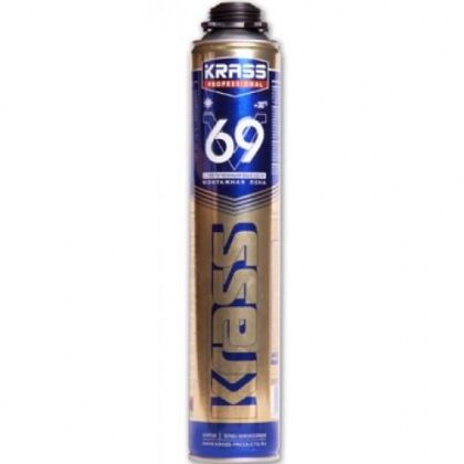 Пена монтажная Krass профессиональная V69 0,89л (вес 1045г) зимняя Польша
