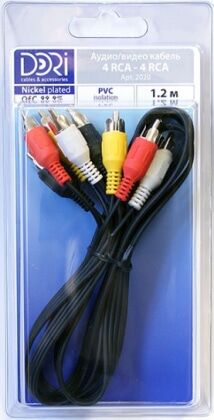 Шнур Dori 4RCA-4RCA L=1,2м