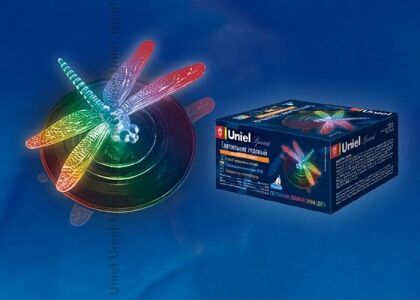 Светильник садовый Стрекоза на камне RGB-светодиод USL-S-117/RT090 Dragonfly on