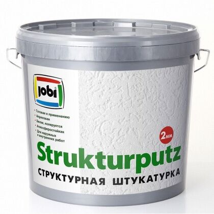 Штукатурка структурная декоративная короед Jobi Strukturputz 2мм -20С° (16кг)