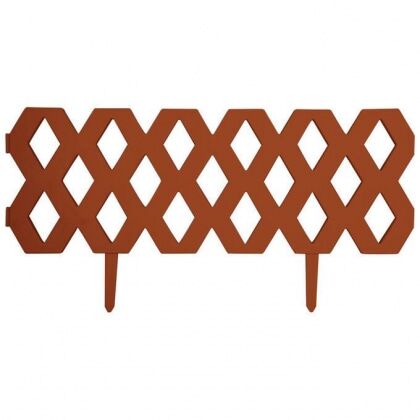 Забор Ромб гибкий L=2,4м,H=22см (4шт по 60см и 8 ножек)