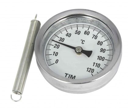 Термометр биметаллический накладной пружиной, темп. 120 гр., MP-У