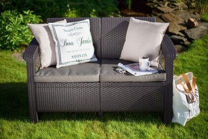 Диван пластиковый Корфу (Corfu love seat) коричневый