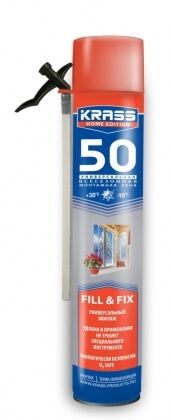 Пена монтажная бытовая Krass Home Edition 50 Всесезонная 0,75л (0,870кг) Польша