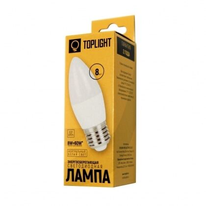 Лампа светодиодная 8W E27 2700K Toplight