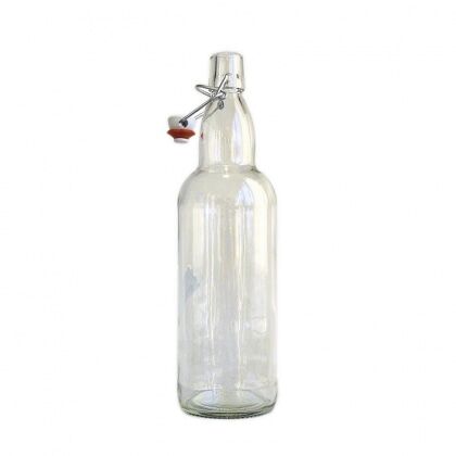 Бутылка бугельная с пробкой,бесцветное стекло 0,5л,1х12