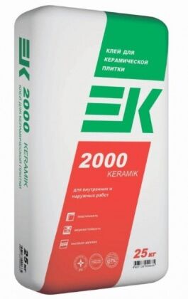 Клей для керамической плитки ЕК2000 (25кг)
