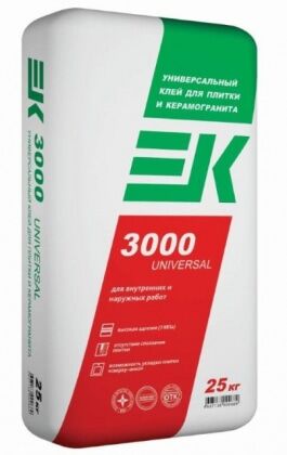 Клей для плитки и керамогранита ЕК3000 (25кг)