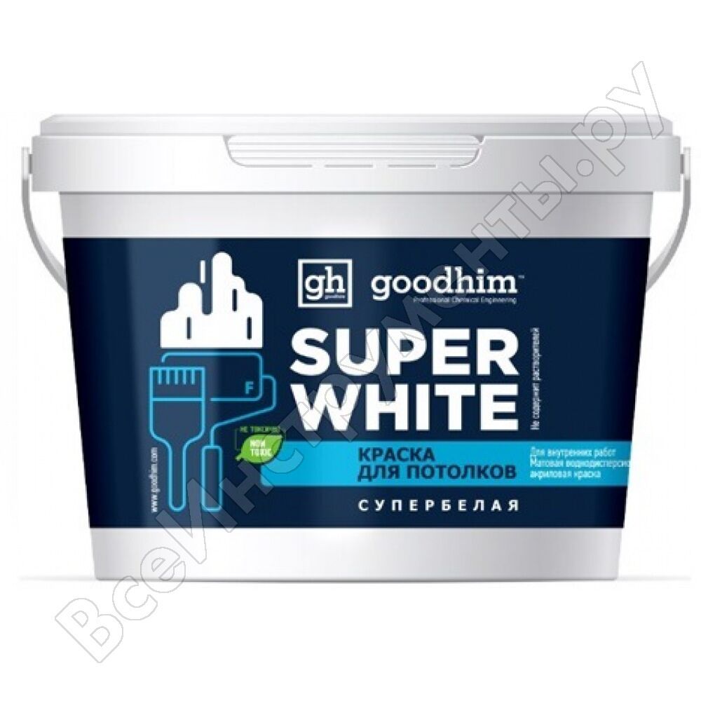 Краска в/д для стен Goodhim F+ супербелая 7кг