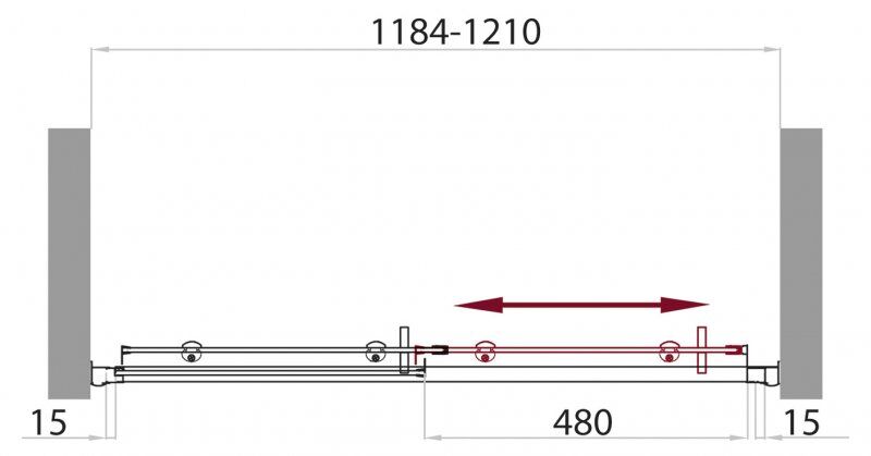 Дверь душевая UNO-BF-1-120-C-Cr
