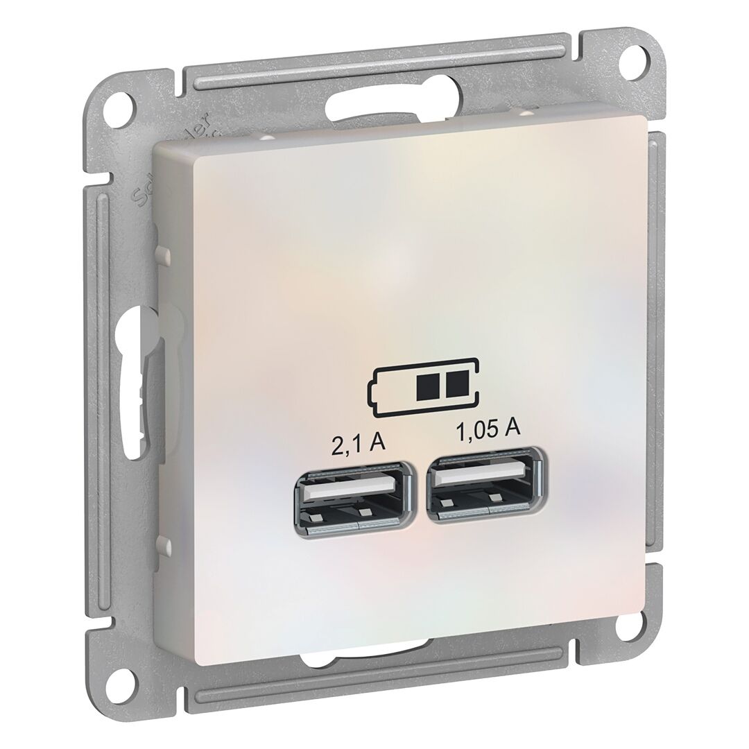 Розетка USB 5B жемчуг SE AtlasDesigh ATN000433