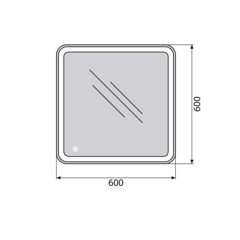 Зеркало SPC-GRT-600-600-LED-TCH 12W встроен.светильник и сен.выключат