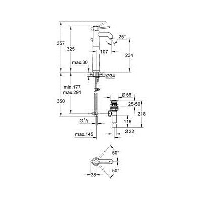 Смеситель свободностоящий 32868000 BauClassik GROHE