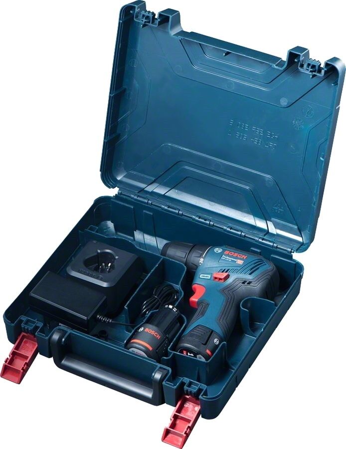 Дрель-шуруповерт BOSCH GSR 12V-30, 2Ач, с двумя аккумуляторами [06019g9020]