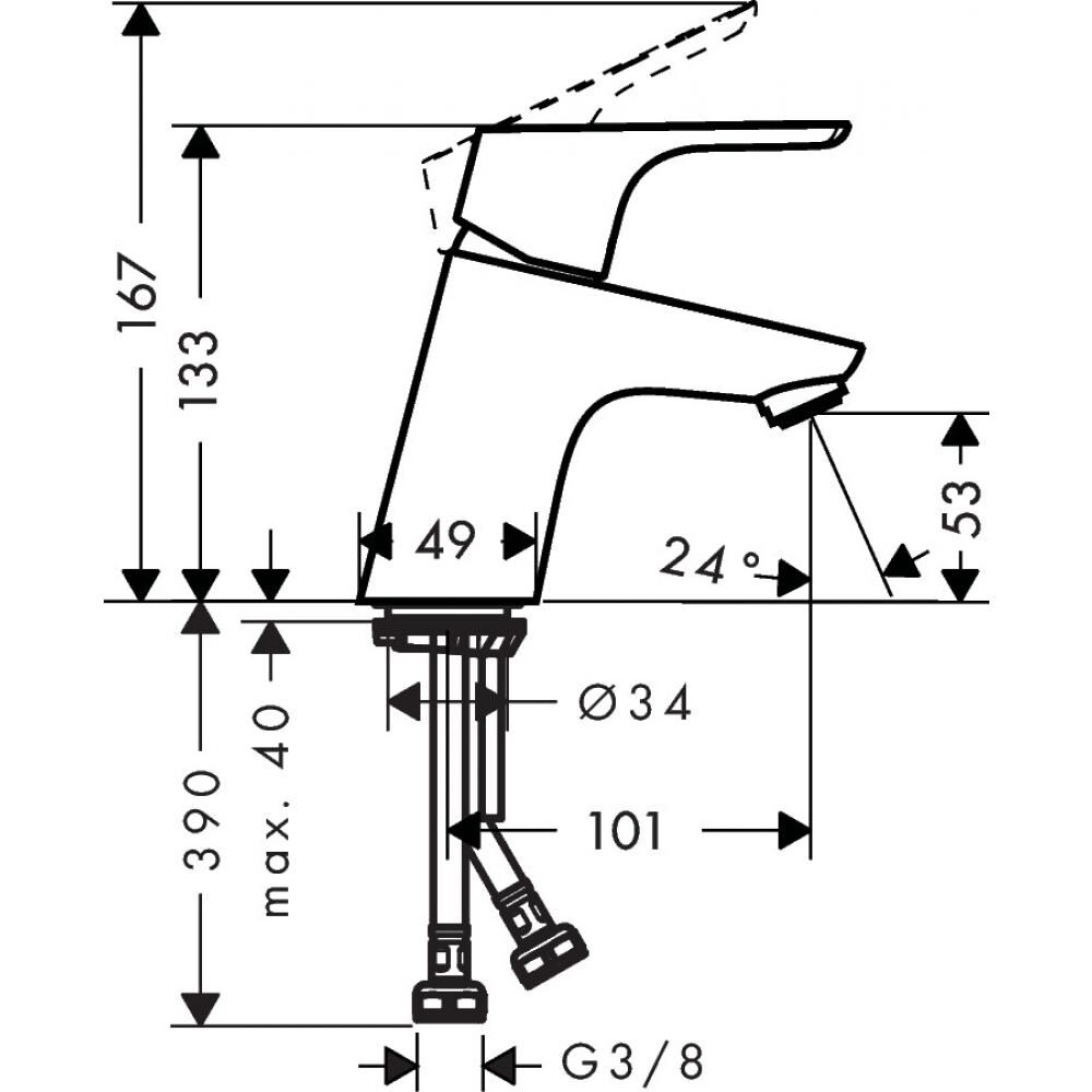 Смеситель для раковины HG Focus E2 HANSGROHE 31733000