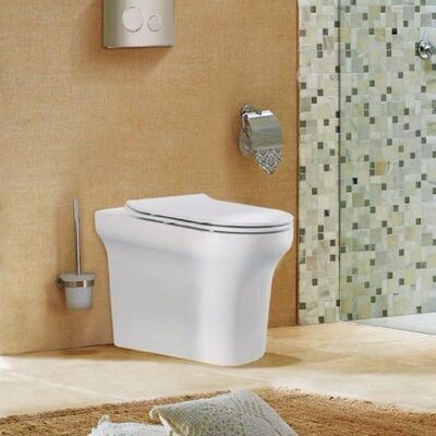 Чаша унитаза VELLA подвесного BB829CH+Сиденье дюропласт ANCONA металл BB2011SC