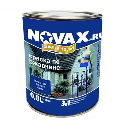 Грунт-эмаль по ржавчине 3 в 1 Novax Goodhim мат.тем.серый RAL7016 0,8л