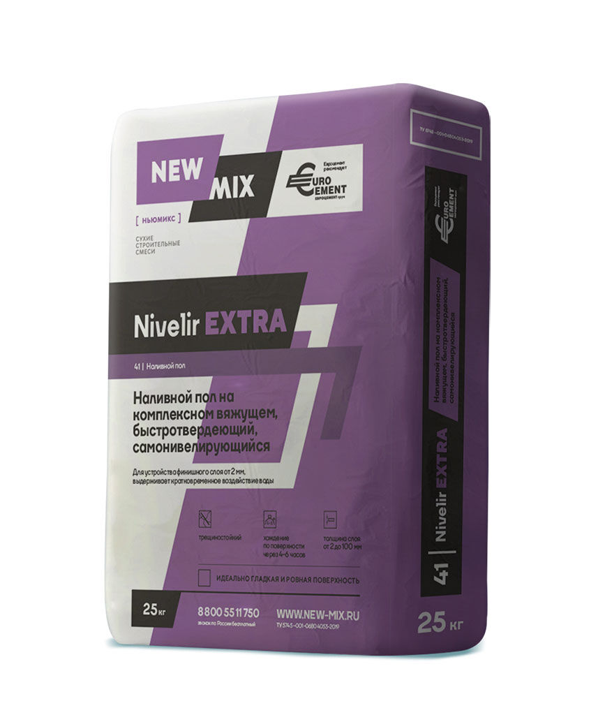 Пол наливной универсальный быстротверд. Nivelir Extra 25 кг