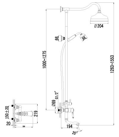 Смеситель в/д LEMARK VILLA моно бронза (LM4862B) 28752