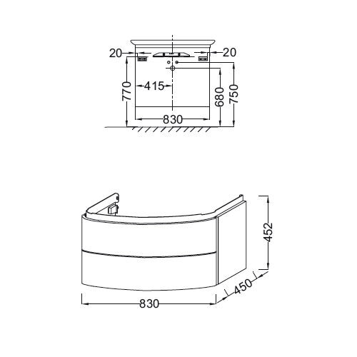 Тумба  Jacob Delafon Presquile EB1104-HU 83 см, 2 ящика, белый бриллиант