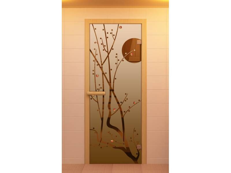 Дверь ALDO для сауны 70х190 Сакура бронза