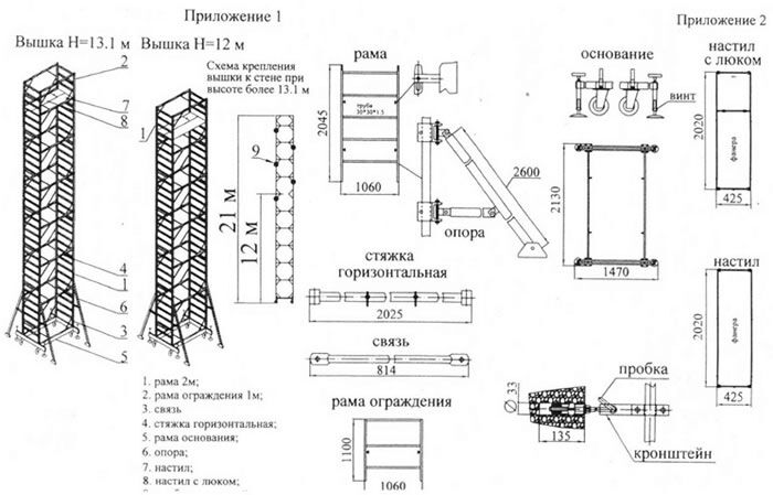 Вышка-тура БАЛАТОН-12 Н=6,2м