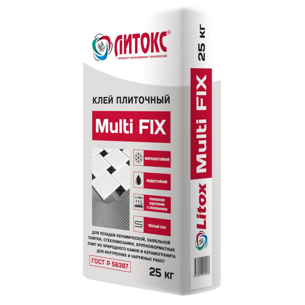 Клей плиточный Multi FIX 25кг серый Литокс