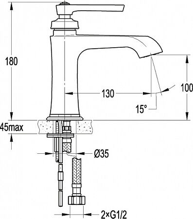 Смеситель для раковины LIBERTY-F-LS-01-W0 хром